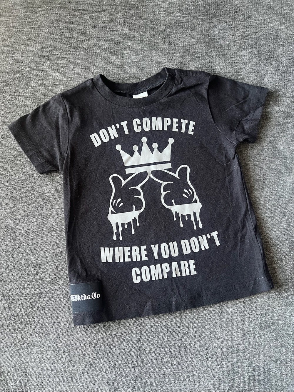 LJ Kids Co Don't Compete Graphic Kids Tee - Black size 2T
